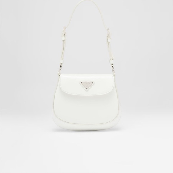 Prada Mini Cleo Brushed Leather Bag in White (LIKE NEW) - Picture 9 of 9